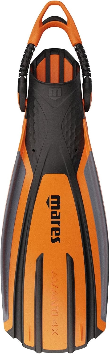 Mares Unisex Avanti 4X Open Heel Scuba Diving Fins | Bungee Straps & 4-Channel Blade | Lightweight High-Thrust Snorkeling Flippers for Travel & Cold Water