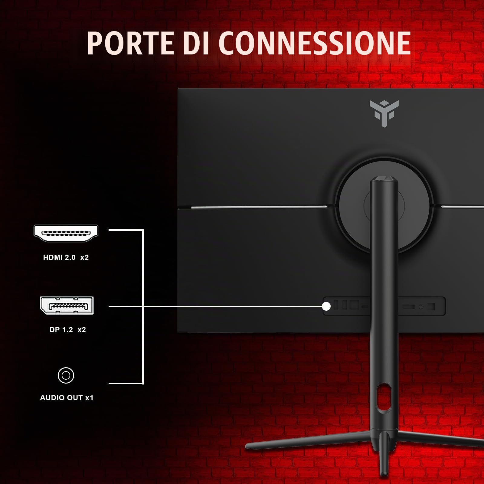 Itek monitor GGF - 27" Piatto 2560x1440 WQHD HDR10, Pannello IPS da 165Hz, Risposta 1ms, Collegamenti 2xHDMI e 2x DP, FreeSync, G-Sync, Adaptive Sync, HAS, Pivot, Flicker Free