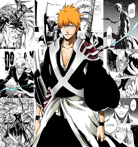 Image of Posternet Set of 12 Ichigo Kurosaki manga kit wall decor 300 GSM hard poster Bleach posters Paper Print (11.7 inch X 8.3 inch) Photographic Paper Photographic Paper (33 inch X 23 inch, Packed)