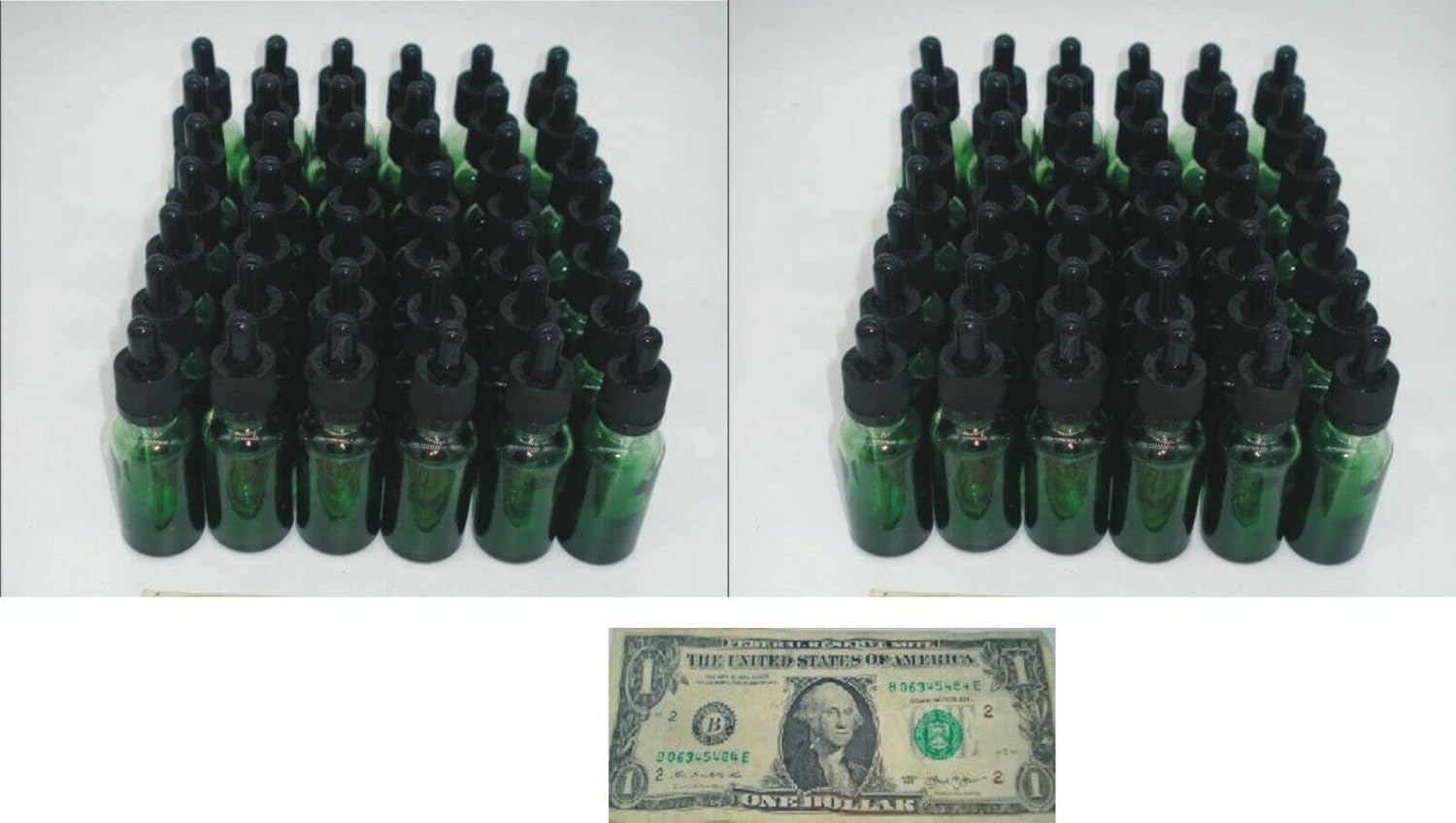 Case of Commercial Grade 1oz Faded Green Glass Bottle Dropper 30ml With Cap (96)