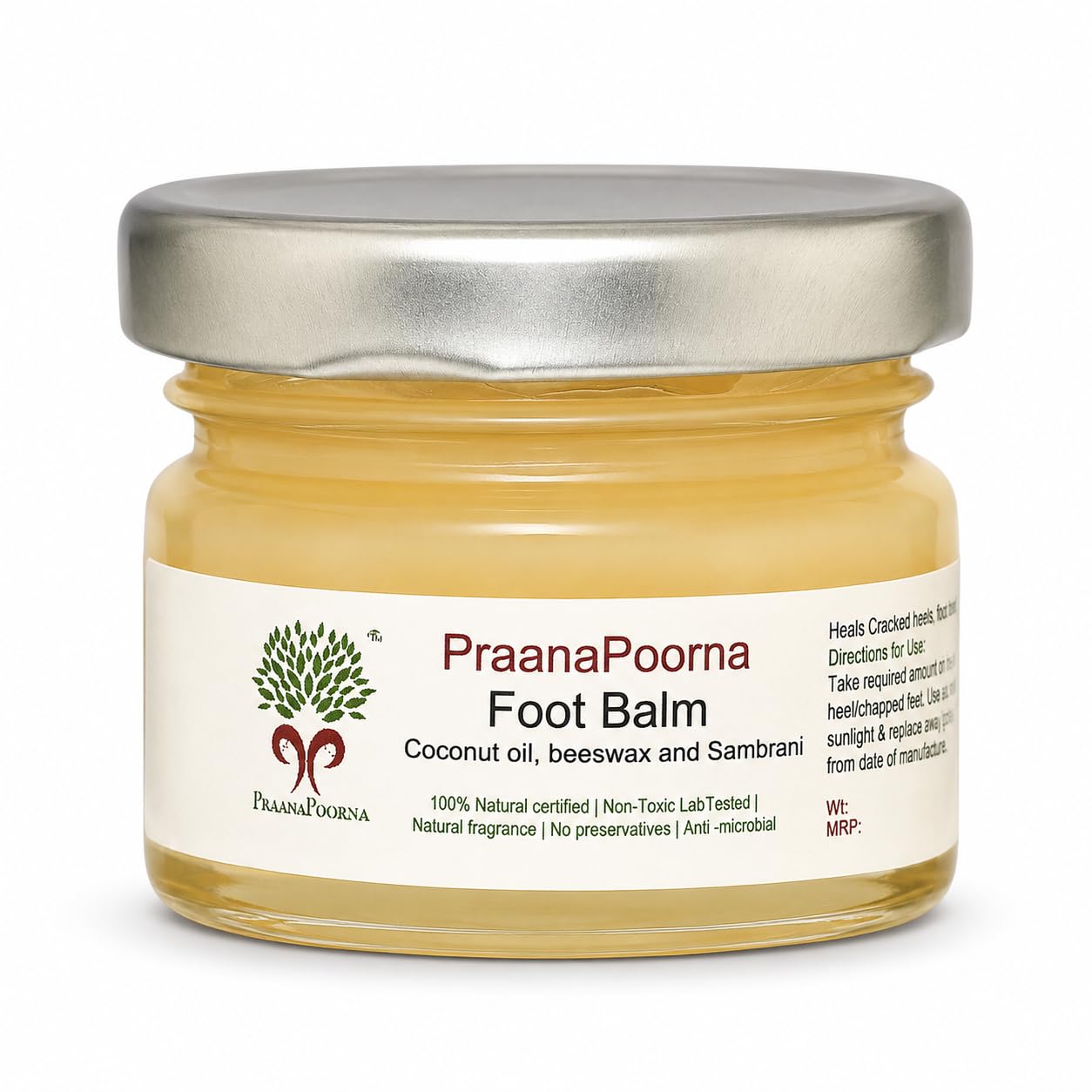 PraanaPoorna Foot Balm 25g | Coconut Oil & Beeswax Foot Balm – Nourishes Dry, cracked Heels & Soothes Tired Feet-image-26
