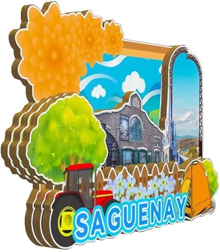 Miniatura 2 de Saguenay - Imán de madera para nevera, diseño de Canadá, monumentos 3D, recuerdos coleccionables, decoración hecha a mano -2274