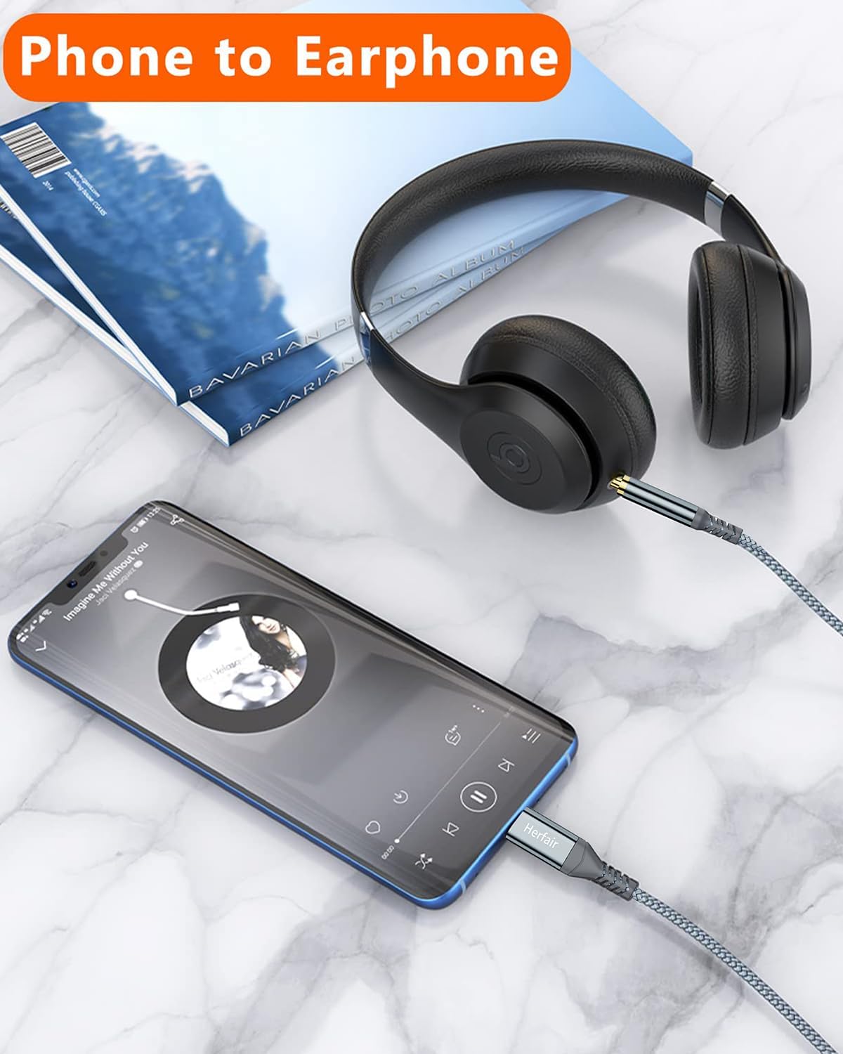 Aux - USB C、Type C - 3.5mm オーディオジャックケーブル延長コード カーステレオ、ヘッドフォン、スピーカー用 Samsung Galaxy S21 S20 Ultra Note 20/10、iPad Pro、Huawei 1.2Mに対応 (Aux to USB C 1パック)