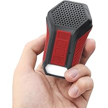 INGA Wearable Bluetooth Speaker, Mini Clip-on Portable Speaker with Light & Warning Lamp, Built-in Mic, Hands-Free Calling, for Work, Cycling, Golf & Outdoor Use Red