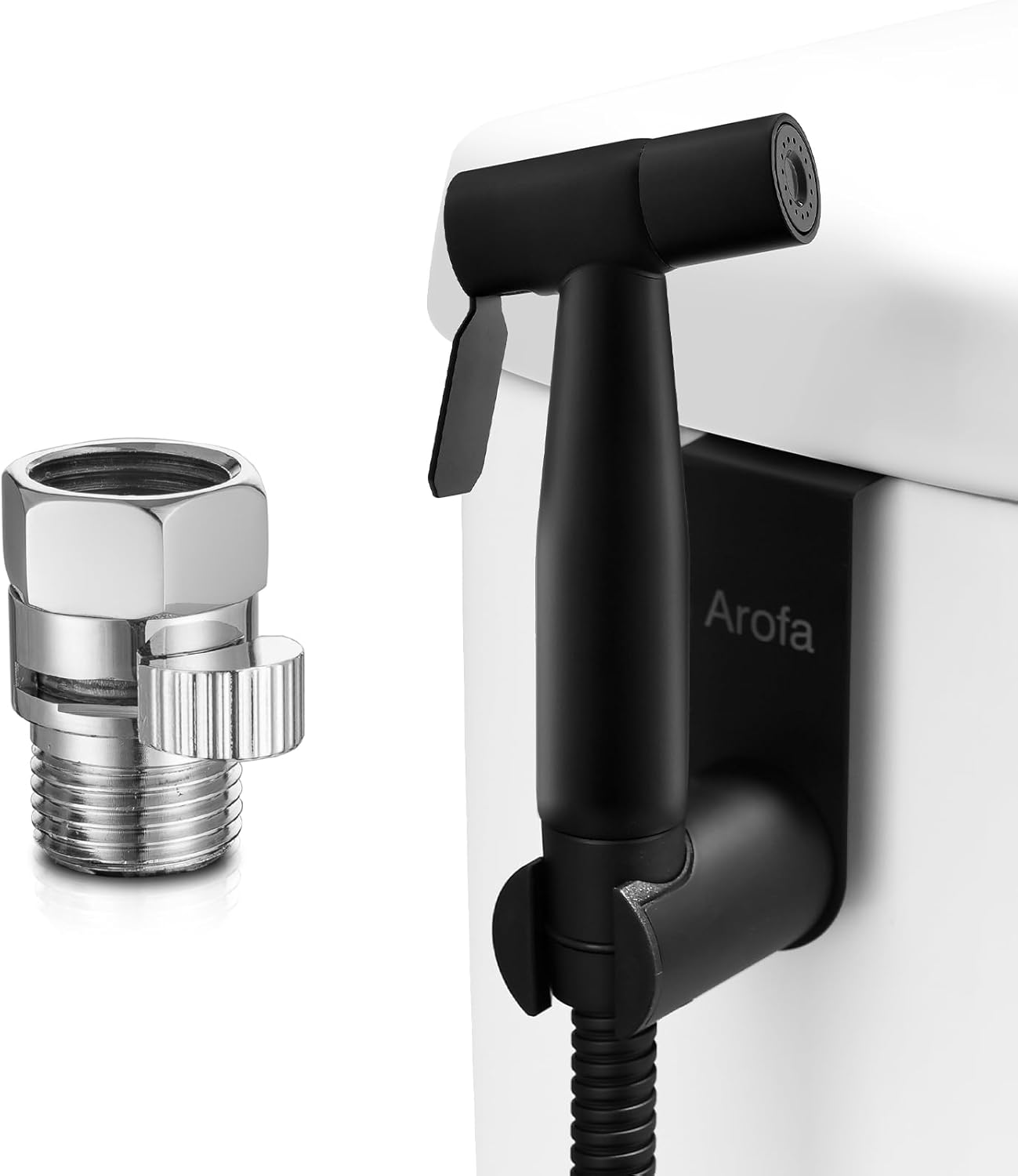Arofa Handheld Black Bidet Sprayer for Toilet Adjustable Water