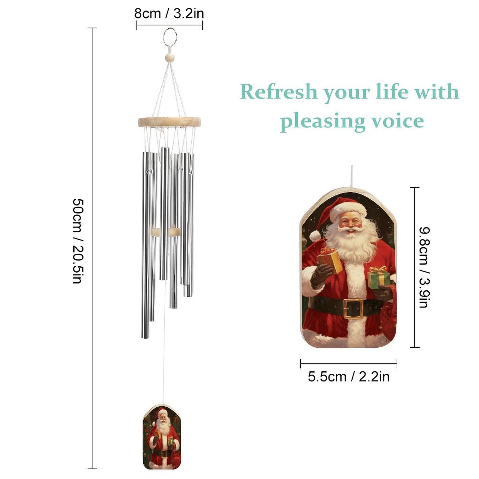 Outdoor Wind Chimes, Santa Claus Printed Wind Chimes,Simple Wind Chimes,Curtain Wind Chimes for Home Decoration