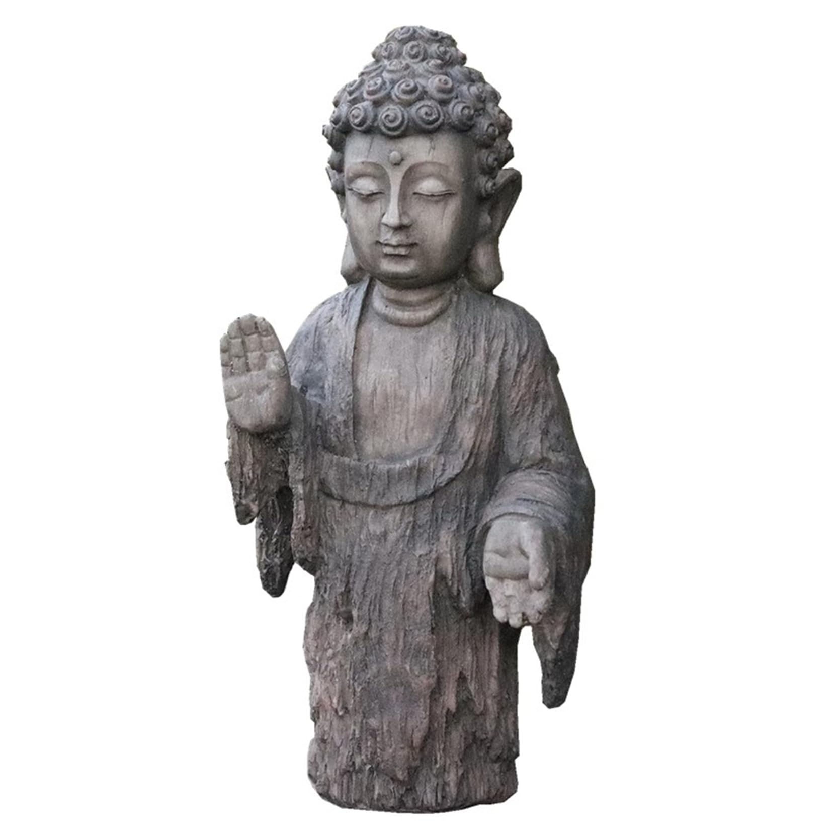 Statua di Buddha da Giardino, Scultura Zen, Decorazione per Interni ed Esterni, Statua di Buddha in Resina retrò (L) 12 x (A) 24 cm, per casa, Patio, Cortile, laghetto.,A