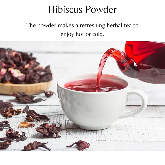 Polvo de Hibisco 100 g Herbal para Té, Piel y Cabello miniatura 3