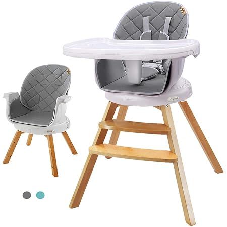 Yoleo Chaise Haute Enfant Chaise Haute Bebe Evolutive Pliable Reglable Nettoyage Facile Avec Roulettes Support En Gros Alliage Gris En Bois Amazon Fr Bebes Puericulture