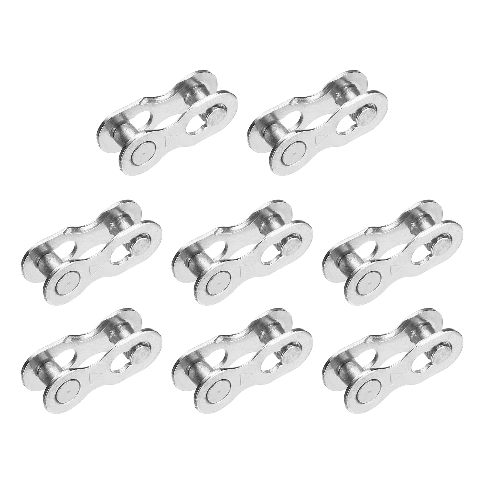 YELARXI Bicycle Missing Link, 6-8 Speed Reusable Bike Chain Master Quick Link Bicycle Chain Replacement Kit Coupling 8Pairs & Silver - Fitting For(Mountain/Road/Racing Bikes)