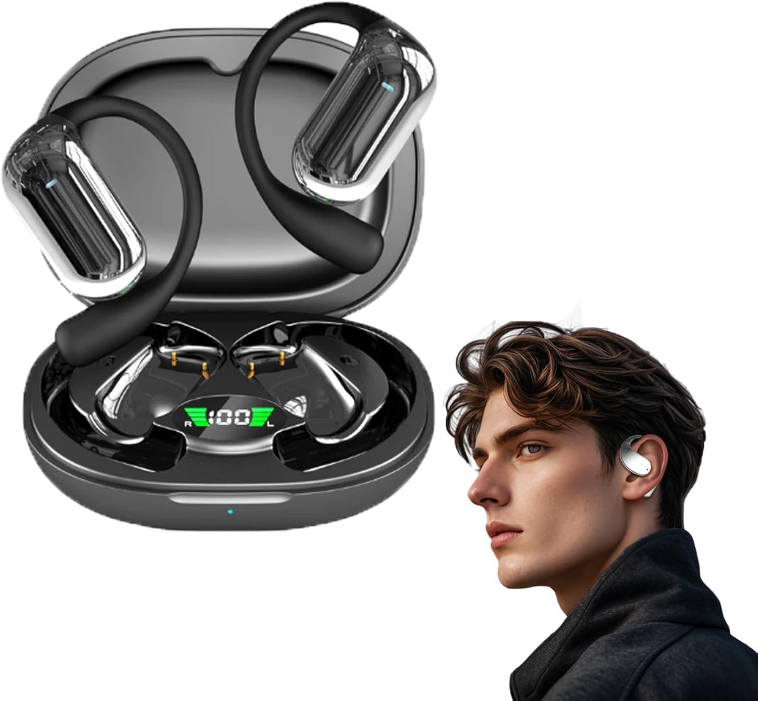 Real-Time Ai Translation Earbuds, Real-Time Translation in 144 Languages, Over The Ear Earbudse, Open Ear Earbudse Wireless Bluetooth