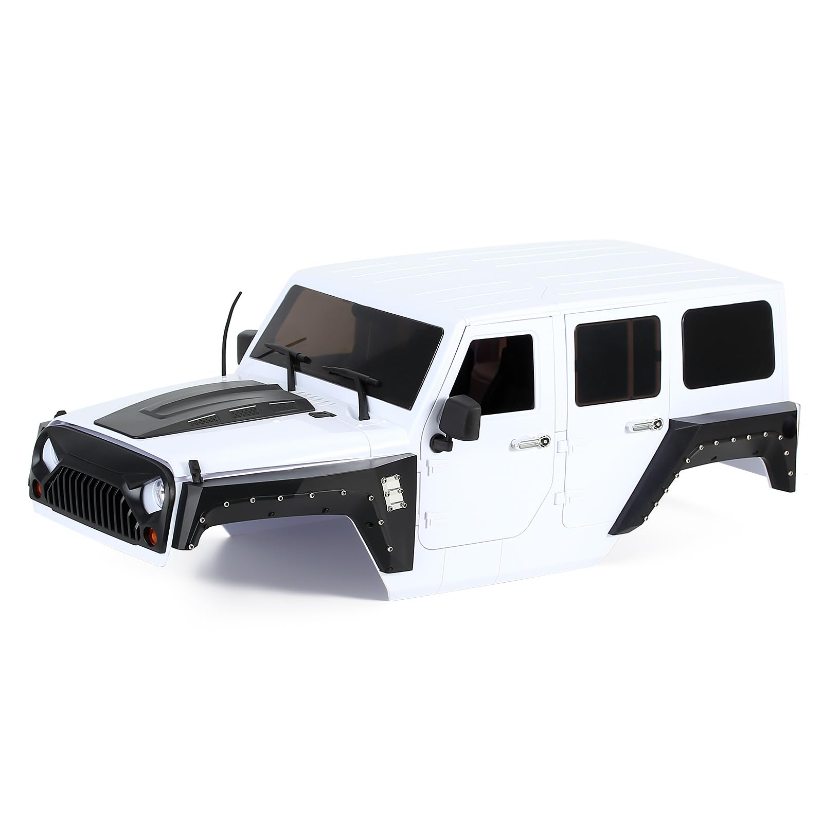 RC SCX10 Hard Shell&1/10 Jeep Wrangler Body for 1/10 SCX10i ii 90046 90047 and Other 313 Wheelbase RC Cars (White)