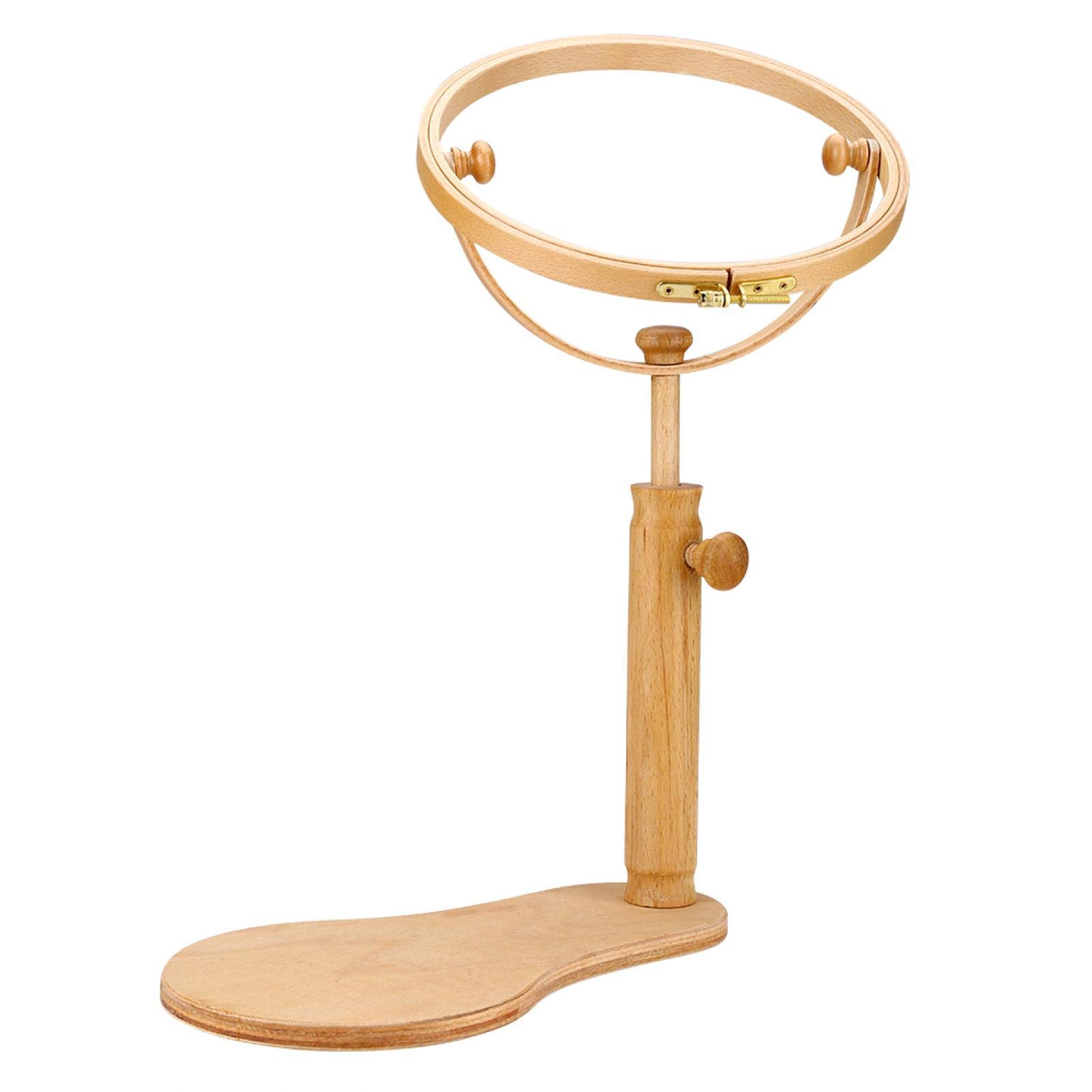 Embroidery Stand Hoop Wood Embroidery & Cross Stitch Hoop Frame Wood Adjustable Rotated Sewing Tools 21cm