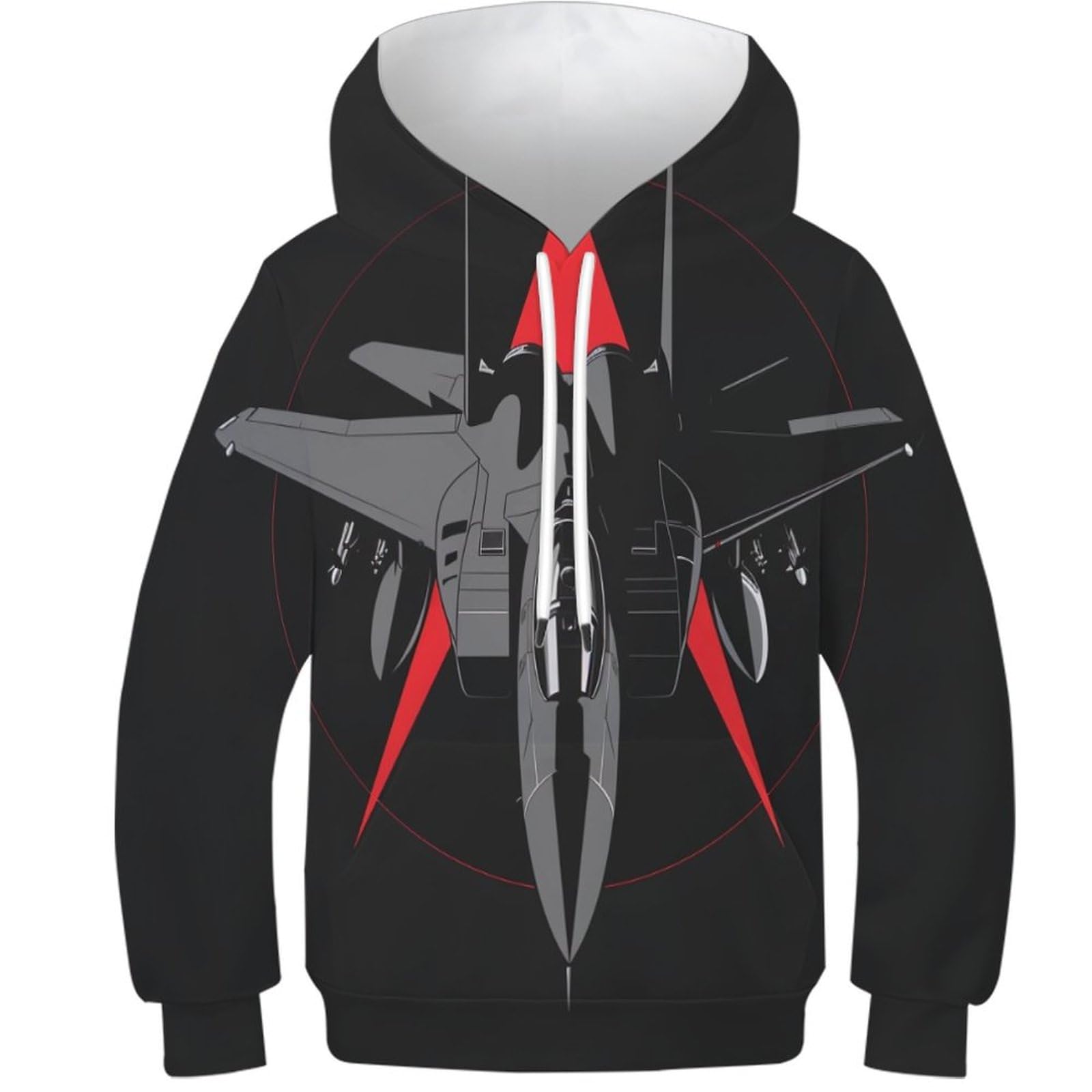 Avión de Murciélagoalla Sudaderas con Capucha para Niño Y Niña Impresión En 3D Invierno Jerséis Sudadera Ligera Sudadera con Cordón Y Bolsillos 6-15 Años