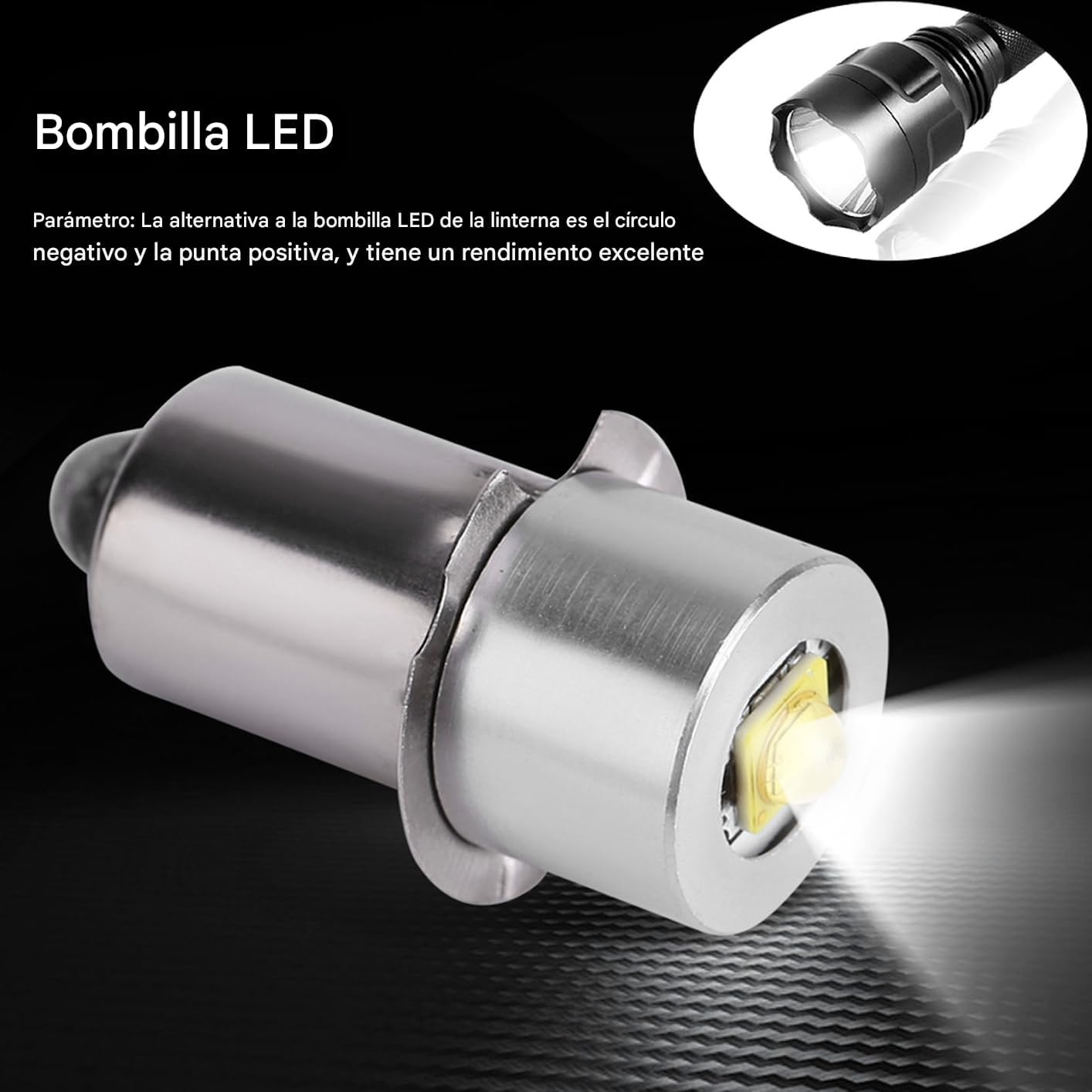 LED Bulb Replacement for Flashlights, DC 4.5V 3W Upgrade Bulb for 3-6 Cell C and D, Bright White Light, Long Life, Aluminum Alloy Material