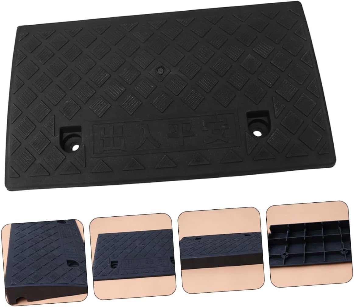 Plastic Vehicle Curb Ramp 50x27x9cm Black Rubber Triangle Loading Ramp for Cars Motorcycles Scooters Automotive Accessory