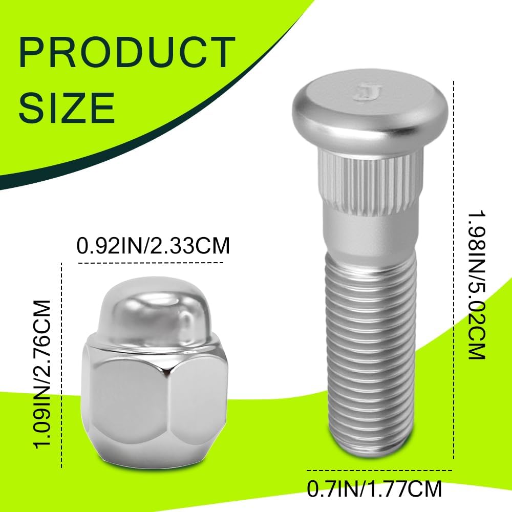 Wheel Stud Bolt Kit, Wheel Studs and Lug Nuts, 2 Sets