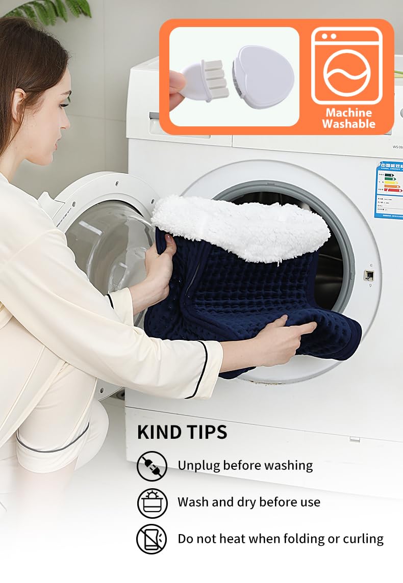 Scaldapiedi elettrico 2 in 1 riscaldamento piedi 30-65 °C con 9 livelli di temperatura, spegnimento automatico fino a 12 ore e protezione contro il surriscaldamento, lavabile.