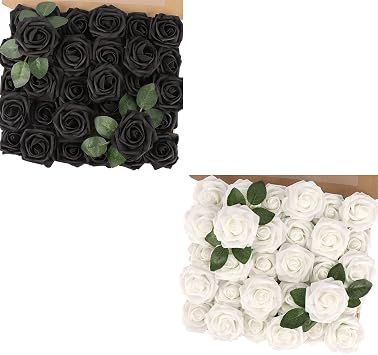 MACTING Artificial Rose Flowers, Real Touch for DIY, Bouquets, Wedding Party, Baby Shower, Home, Christmas Tree Decoration, 30 Pieces