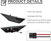 Vista 5 de Front Sequential LED Turn Signal Lights Replacement for Civic Coupe/Hatchback/Sedan 2016-2021, Dynamic Side Marker Fender Driving Lamp, Amber Side