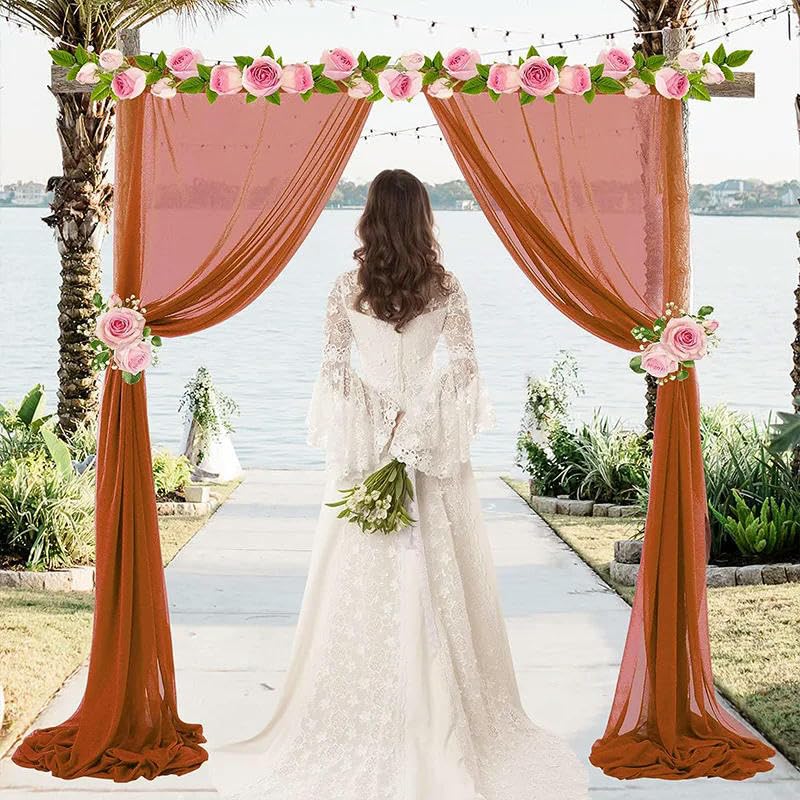 Hochzeitsbogen Drapierung Chiffon Stoff Brautbogen Vorhänge 3/6/10 Meter Hochzeitsbogen Drapierstoff Chiffon Hintergrund Vorhang Tüll Deckenvorhänge für Hochzeiten Brautzeremonie Party Dekor