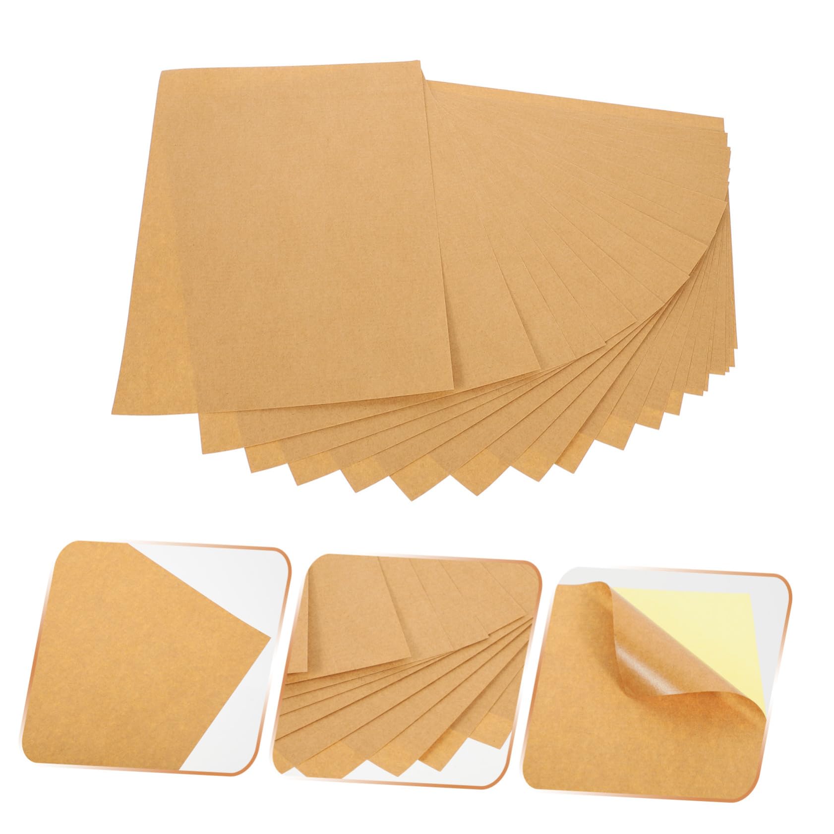 Zerodeko 100 fogli Etichette Carta Kraft Carta Sticker Spessa per Stampante per Etichette Adatta Scuola Libri e Quaderni