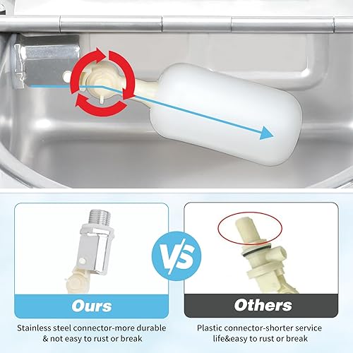 Miniatura 2 de BWOGUE Dispensador automático de agua para perros, cuenco de agua automático para perros de 1 galón con válvula de flotador, dispensador de acero