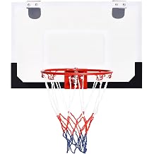 SPOTRAVEL Mini Basketball Hoop, 45 x 30cm Wall Mounted Basketball Hoop | with Net and Shatterproof Backboard, Indoor Outdoor Basketball Backboard Set for Kids & Adults