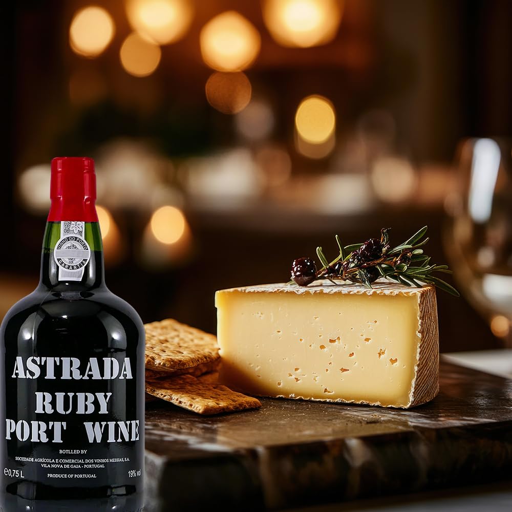 Astrada Ruby Portwein DOP, süß, sortenreines Weinpaket + VINOX Winecards (6x0,75l)