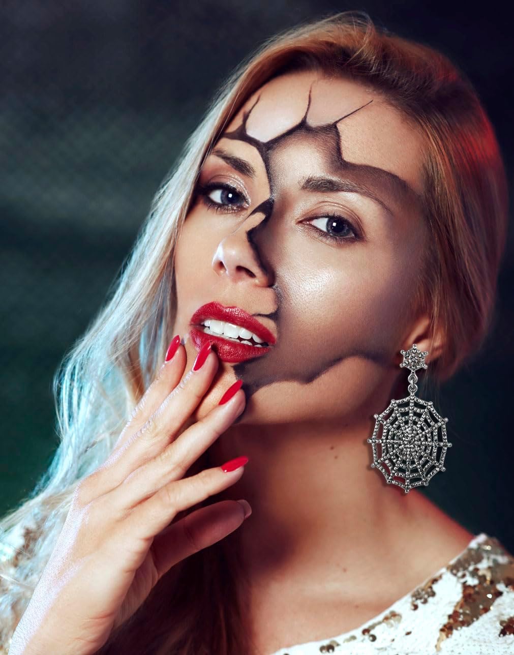 Halloween Spider Dangle Earrings for Women Girls Halloween Jewelry Spider Web Earrings - Image 4