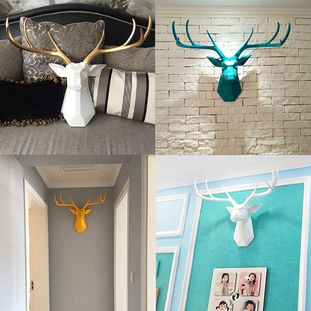 Tauzveok Testa di Giraffa Decorazione della Parete Scultura a Forma di Animale, Rustico, Regalo Decorativo, Parete Africana Appeso Naso Giraffa Parete Decorazione della Giungla,Bianca,35cmX20cm