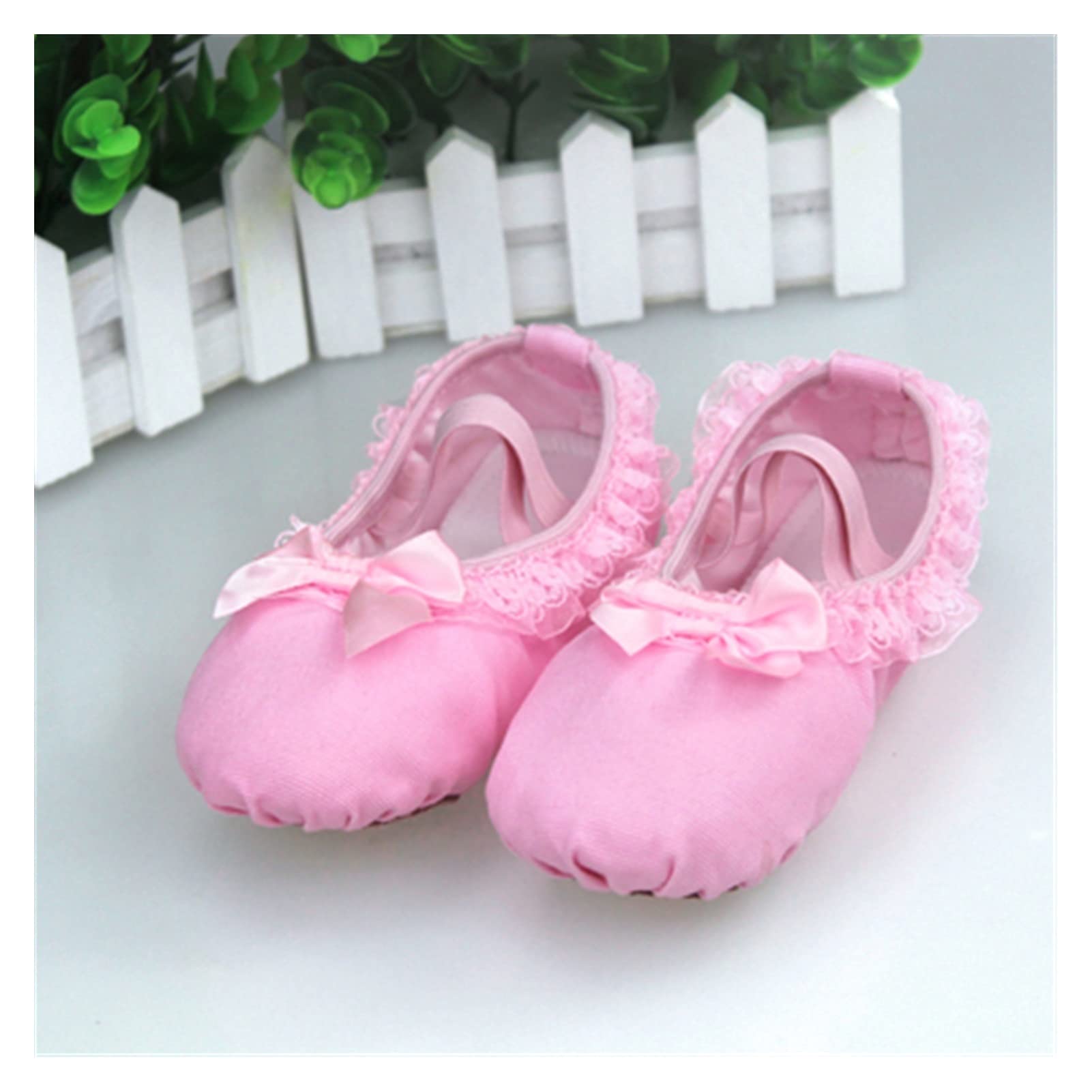 Ballett-Schuhe, 2 Paar schöne Canvas weiche Sohle Mädchen Kinder Spitze Ballett Praxis Tanzschuhe for Kinder(Pink,29 EU)