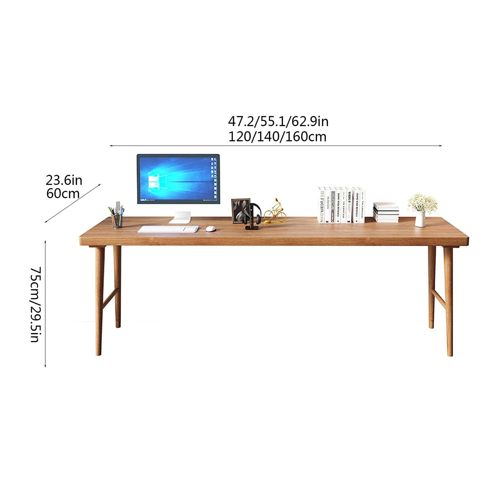 Scrivania moderna e minimalista in legno per casa e ufficio, robusta e facile da montare, postazione di lavoro desktop per lavoro, gioco e studio