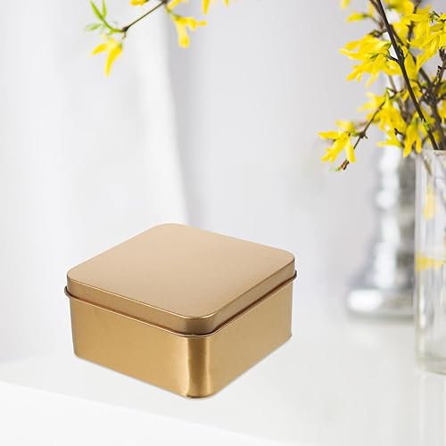 Miniatura 8 de Zerodeko Caja de lata cuadrada con tapas, cajas de caramelo de hojalata vacías de metal para latas de metal, caja portátil para galletas, dulces,