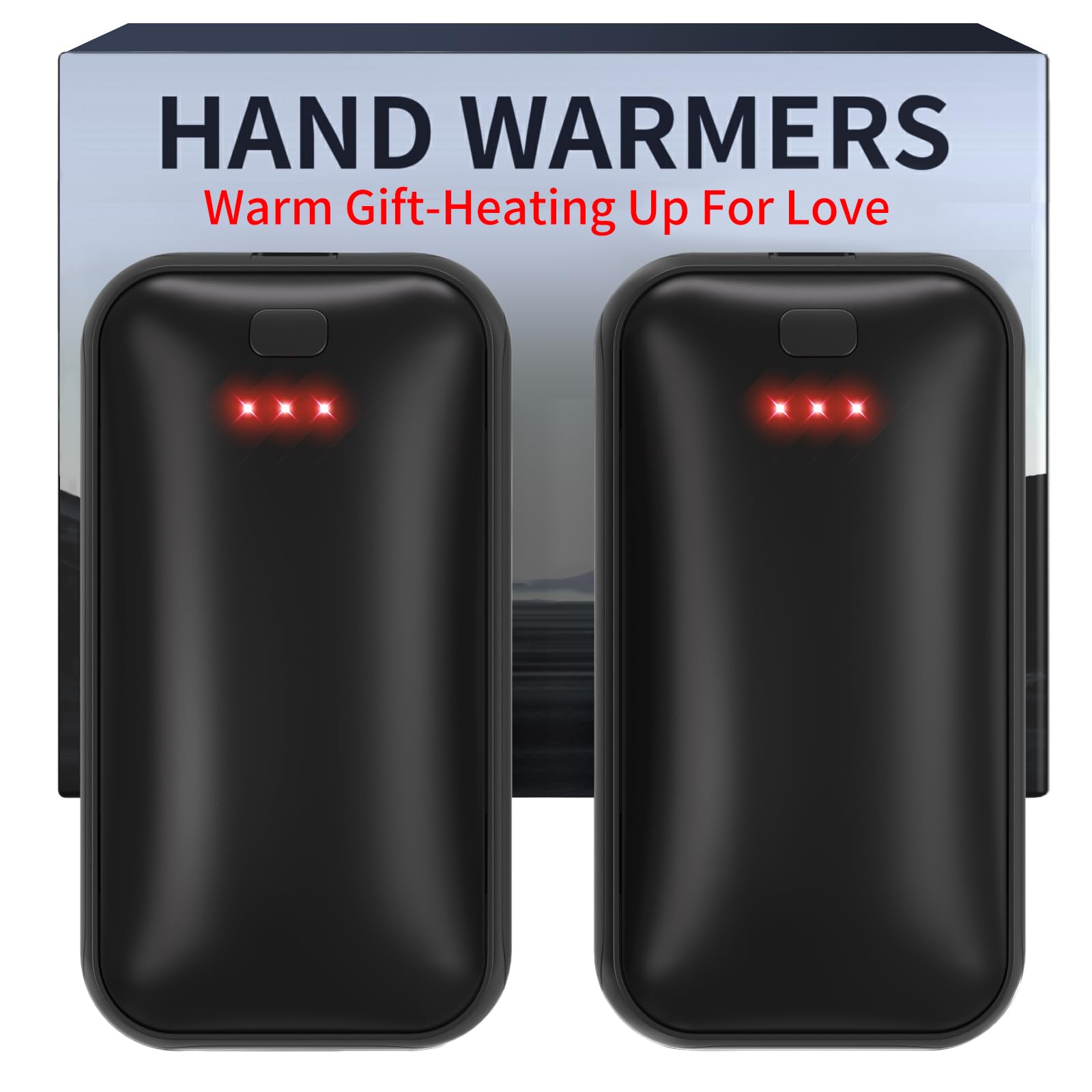 Lerat Lot de 2 chauffe-mains rechargeables, réutilisables, portables, USB, cadeaux pour homme, femme, intérieur, extérieur, randonnée, ski, camping, chasse