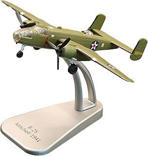 Milageto Fighter Airplane Diecast Model, B25 Aircraft Plane Model, 1:144 Fighter Plane Model