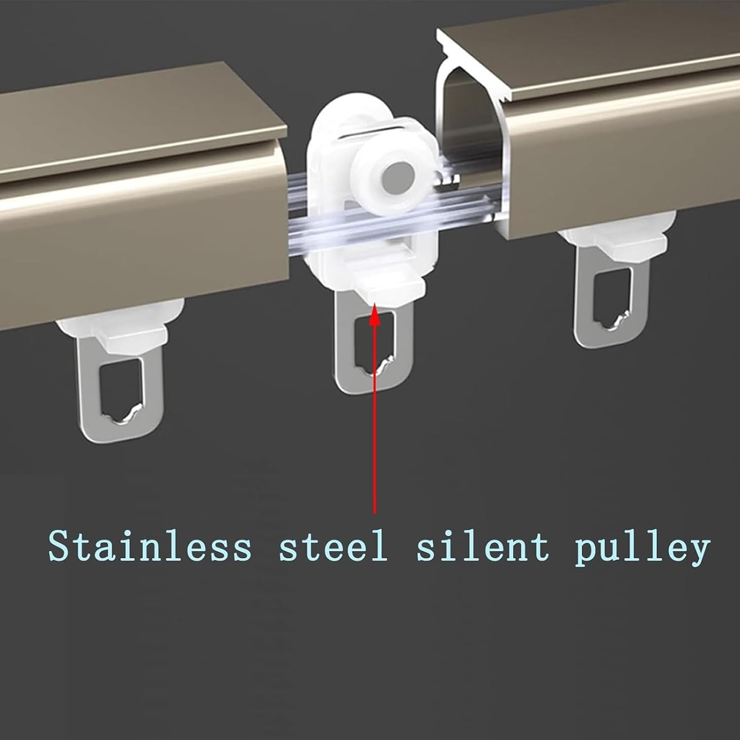 天井/壁取り付けカーテンレールシステム、間仕切りカーテンロッド、厚手の取り付けコード、カーテン用、間仕切り(White,420cm)