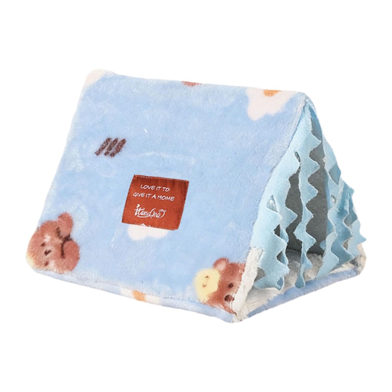 Maisonnette pour lapins perfk grand confort avec accessoires de couchage bleu roi