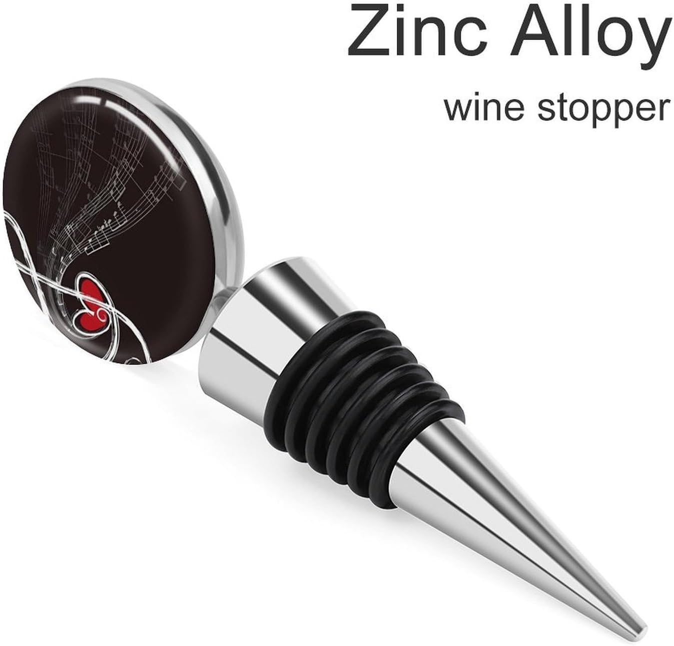 Wine Stopper Metal Decorative Wine Bottle Stoppers Elegant Reusable Leak Proof Treble Love And Music Wine Corks for Gifts Bar Holiday Party Wedding image 3