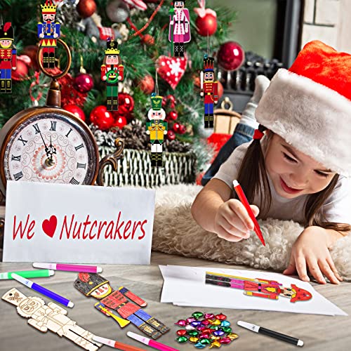 Tiamon TIAMON-ORNAMENTS-39 Christmas Crafts Diy Nutcracker Wood Ornaments Blank Xmas Crafts Walnut Soldier Hanging Ornaments Unfinished Wood Ornaments Kits thumb #4