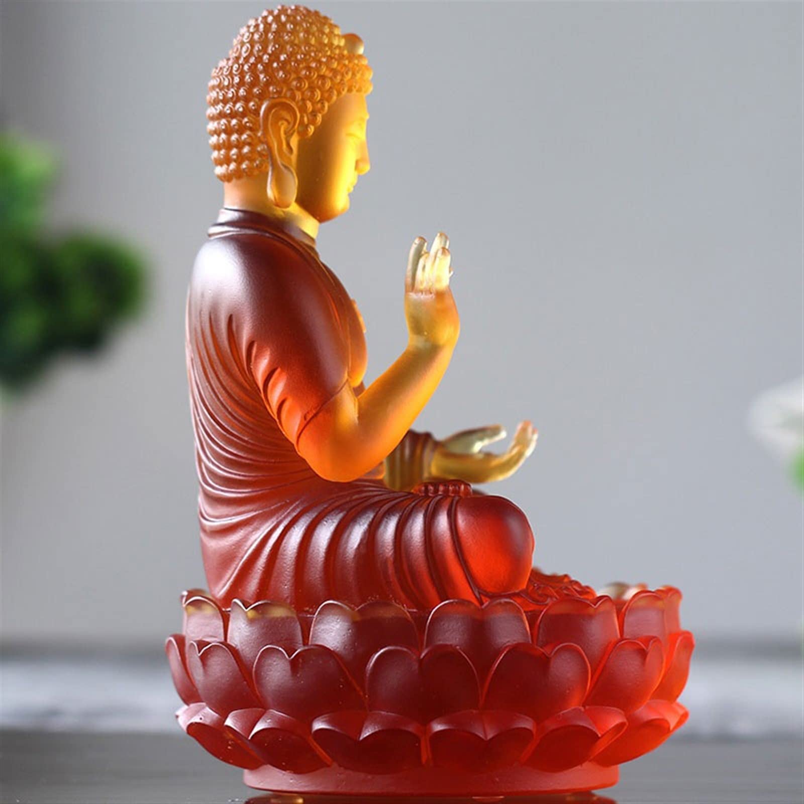 Statue di Buddha Ornamenti Zen Statue di Buddha smaltate Offerte familiari Buddha Seduto benedici la Pace Decorazione Feng Shui