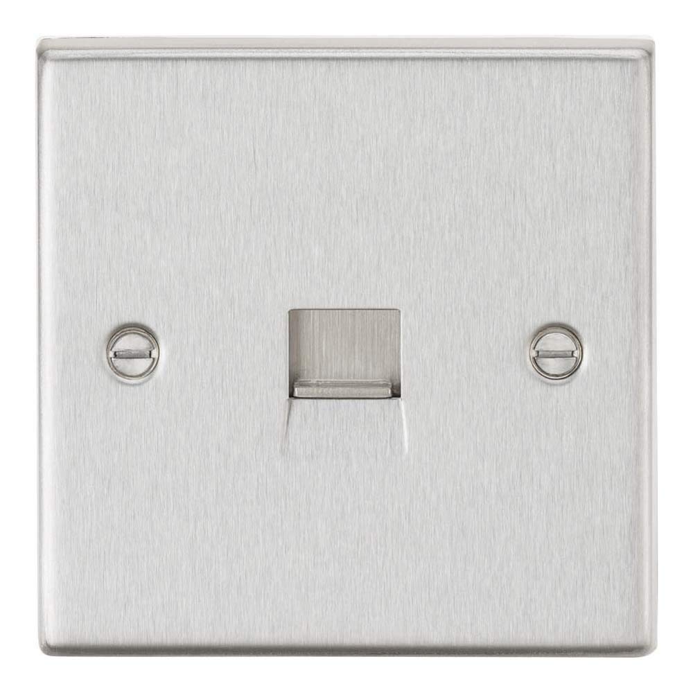 Knightsbridge CS73BC Telephone Master Outlet, Square Edge Brushed Chrome, Telephone - Master