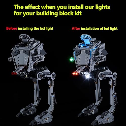 Miniatura 3 de Kyglaring Kit de iluminación LED solo juego de luces diseñado para Lego Star Wars Hoth at-ST 75322 Model Building Set, sin juego de Lego (versión