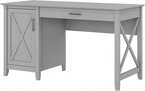 Miniatura 96 de Bush Furniture Key West - Escritorio de 48 W en nogal gris oscuro Gris Oscuro Nogal,gris (cape cod gray),Roble blanco de lino.,cereza bing,Roble