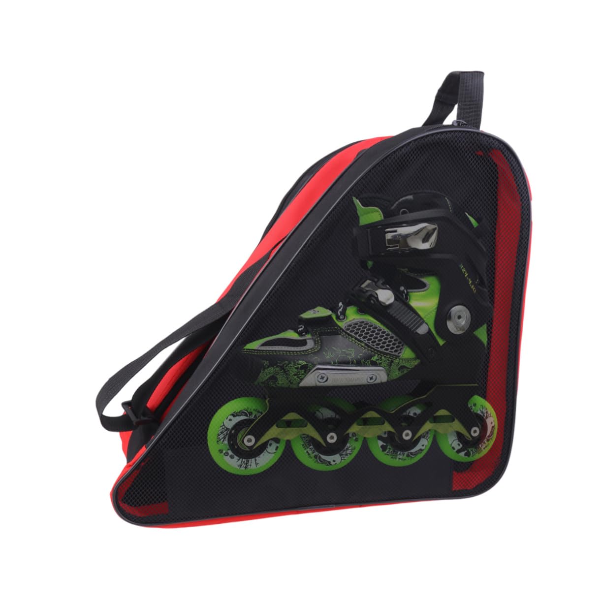 Milisten Roller Skating Shoes Storage Bag Thicken Triangle Shaped Organizer for Boys High Capacity Mesh Cloth Shoulder Bag Red