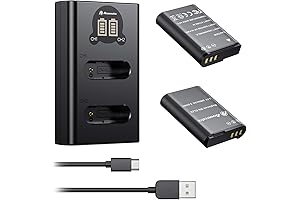 2 x 2600mAh High Capacity EN-EL23 Battery and Charger Kit with LCD...