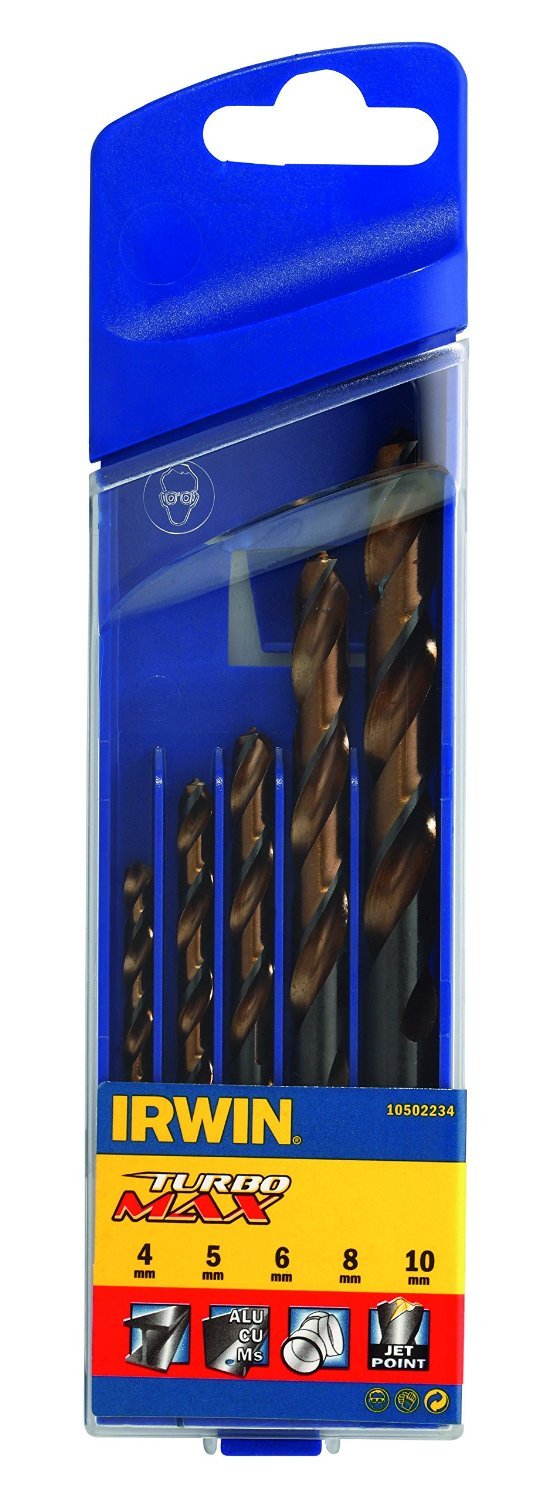 Brocas Turbomax jeu de 5 forets acier pour perceuse et perçage métal sans bavure