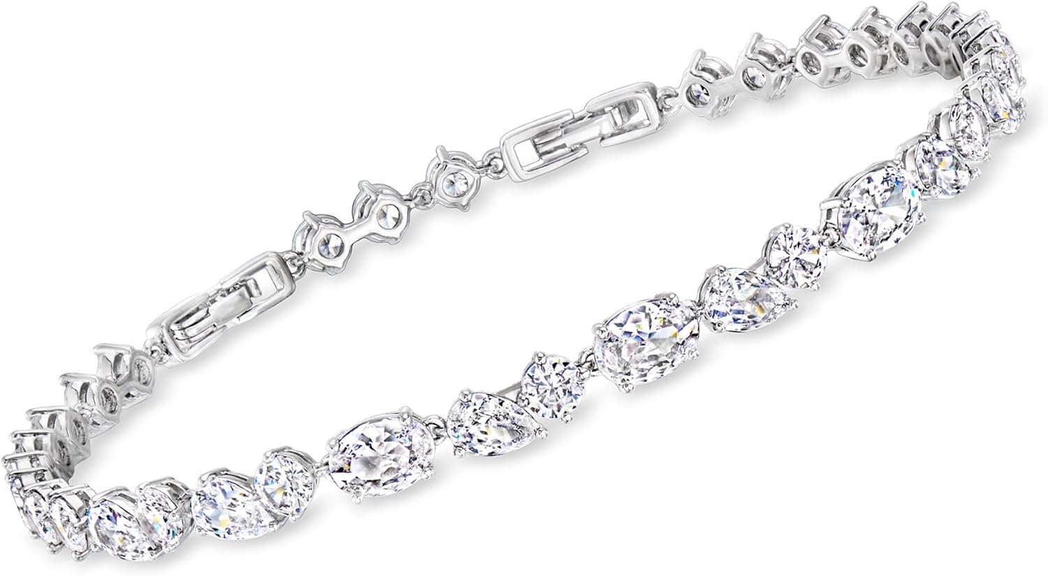 Ross-Simons Rhodium-Plated Bracelet With 10.35 ct. t.w. Czs. 7 inches