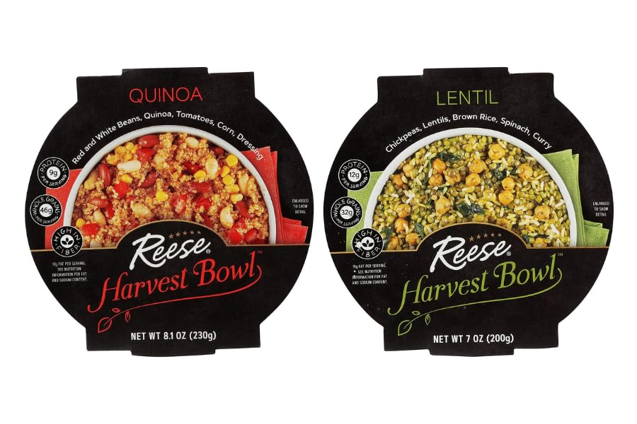 Reese Paquete de cuenco de cosecha Quinoa (paquete de 8) y lentejas (paquete de 8) Paquete de 16 en total
