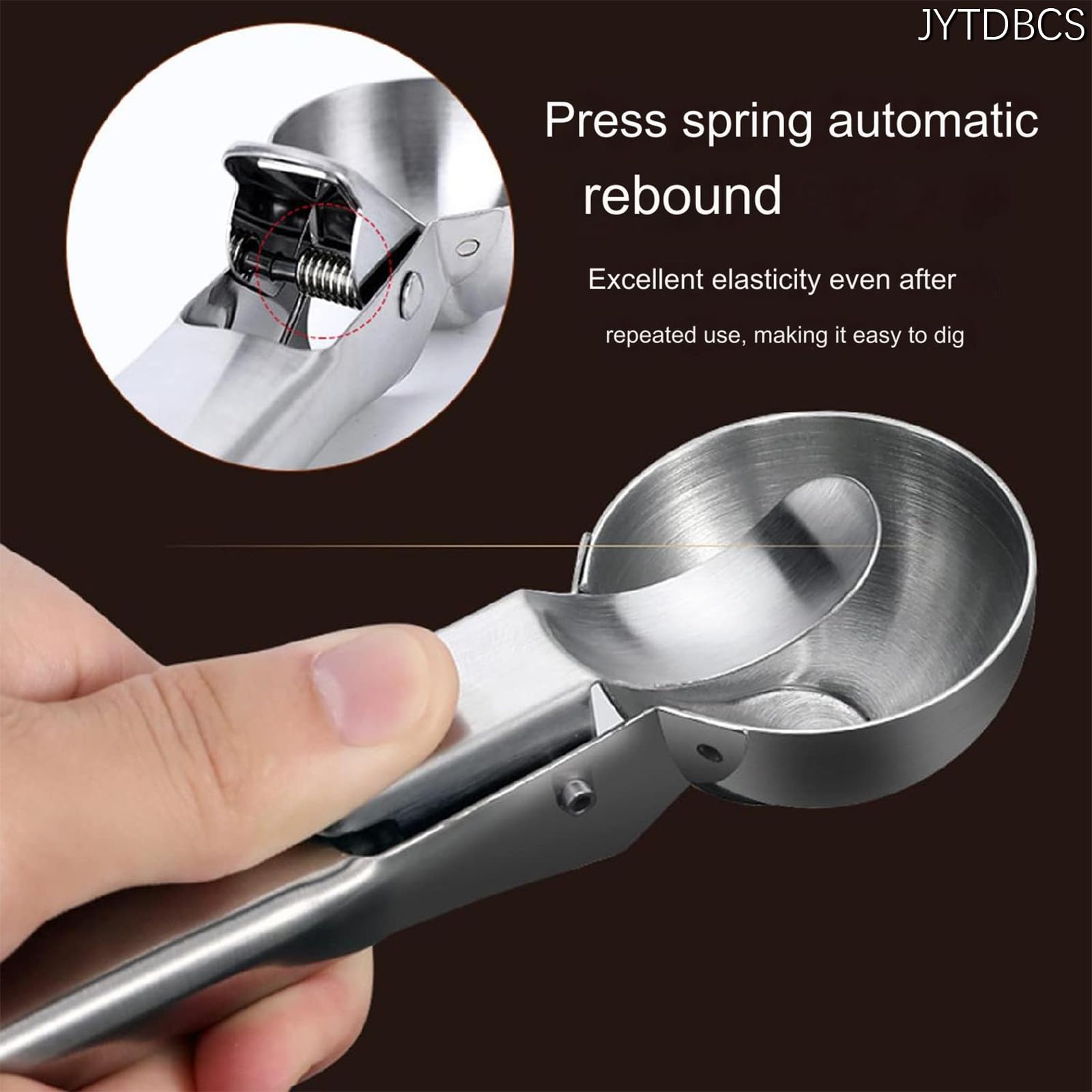 JYTDBCS 2 Pcs Ice Cream Scoop Stainless Steel Ice Cream Spoon,Restaurant Cooking Kitchen Utensils Ice Cream Potato Salad Meat Dumplings Stainless Steel Material Ice Cream Scoop - Image 3